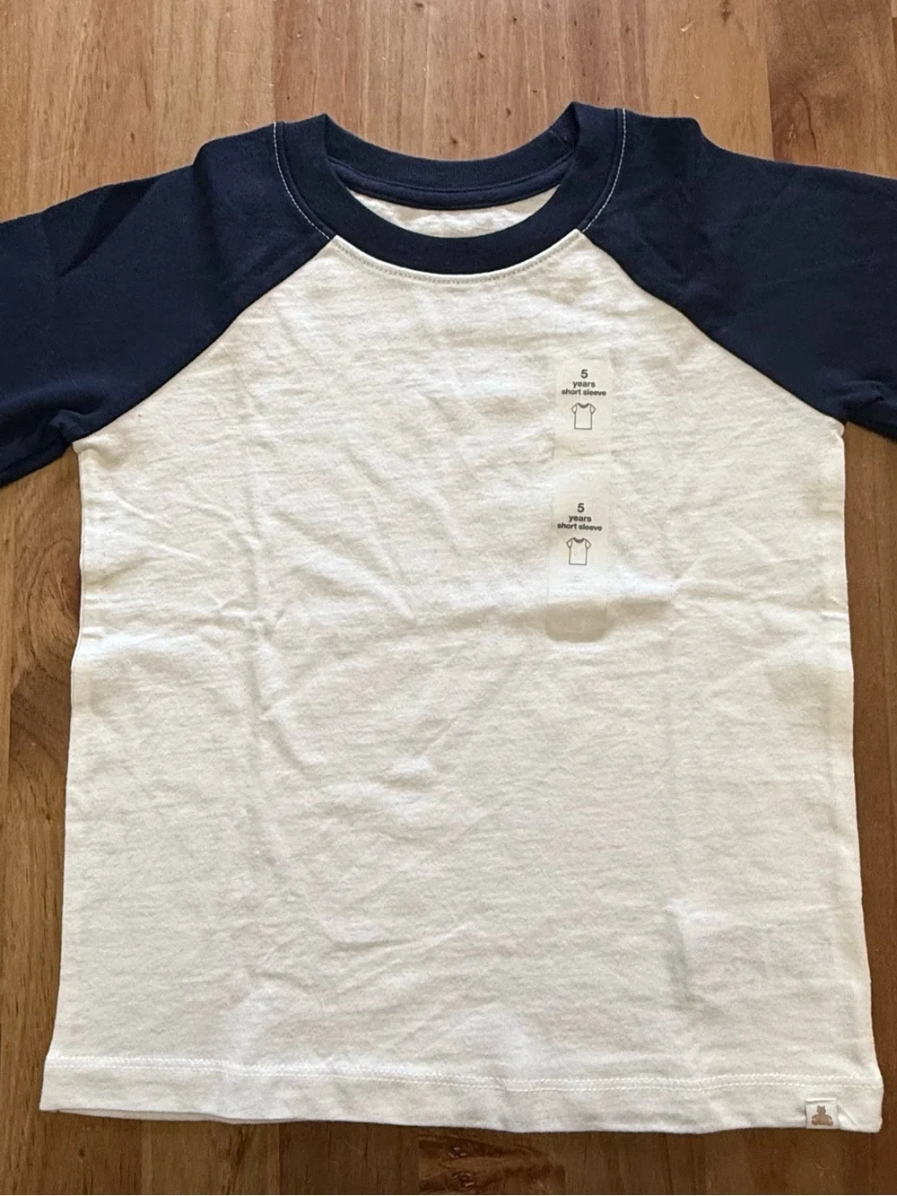 GAP White Tee with Navy Raglan Sleeves boys T ~ NWT